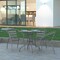 Emma and Oliver Jens Metal Dining Chair with Triple Slatted Back and Armrests for Indoor and Outdoor Use